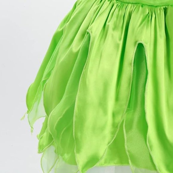 Green Tinkerbell Dress - Little Girls Green Mini Dress - Birthday Gift - Picture 6 of 7